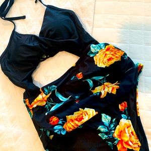 NWT Cut Out floral one piece